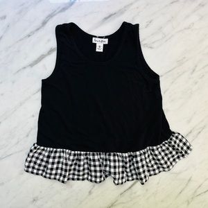 Love Fire Gingham Peplum Tank Size Small